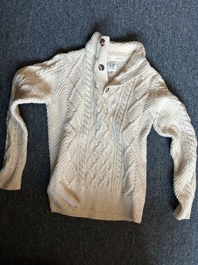 GAP Kids Cream Cable-Knit Sherpa Sweater